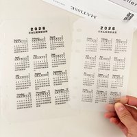 Sharkbang 2026 A5/A6 PP Binder Board, Transparent Frosted Calendar Index Refill, Loose Leaf Ring Baffle