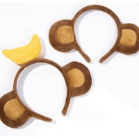 Cartoon Animal Headbands Soft Faux Plush Monkey Ears Hairband Funny Banana Hair Hoop Creatures Theme Party Costume