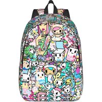 Tokidoki Full Character Collage Backpack Teen Pattern Backpacks Polyester Aesthetic High School Bags Travel Colorful Rucksack