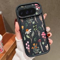 Floral Printed Solid Color Soft Case For Google Pixel 8 Pro 8A Pixel 9 Pro XL Shockproof Silicone Cover For Pixel 8 9 Pro Cases