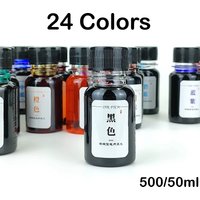 500/50ml 24 Colors Fountain Pen Ink Cartridge Writing Dip Pen Ink Refill Stationery School Supplies For JINHAO HONGDIAN MAJOHN