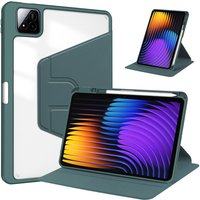 360° Rotating Case For Xiaomi Pad 6 7 8 Pro 11.2 11 inch 2023 2024 2025 Swiveling Stand Clear Back Cover With Pencil Holder