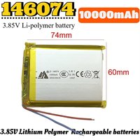 146074 3.85V 10000mAh Li-polymer Battery 136074 Lithium Polymer Rechargeable Batteries Lipo Li-Po for Power Bank Diy Laptop