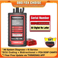 THINKCAR THINKDIAG 2 Bidirectional OBD2 Scanner All System Car Diagnostic Tool ECU Coding 15 Service FCA 1 Year free Update