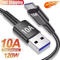 10A 120W Fast Charging Type C Cable Usb Data Transfer Data Cord For Xiaomi Oneplus Realme Huawei 0.25/0.5/1/1.5/2/3m 2026