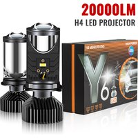 Y6 H4 LED Projector Headlight Projector Lens with Fan Cooling 90W Automobile Hi Lo Beam Bulb 12V