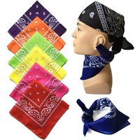 Fashion Hip Hop Bandana Square Scarf Cowboy Cashew Black Red Paisley Headband Print For Women/Men/Boys/Girls
