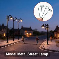 3pcs 12V Mini Street Light Model LED Micro Lamp Post for Train Layout Diorama Sand Table Miniature Road Scene Landscape