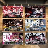 90x150cm 3X5FT Cool JDM Anime car Flag Polyester Printed Banner for Garage Wall Art Out Door Decoration