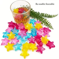 20Pcs/Pack Reusable Plastic Quick-Freeze Easy-to-Clean Fake Ice Cubes for Making Cold Appealing Drinks