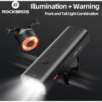 ROCKBROS Bike Light Waterproof Type-C Rechargeable Bicycle Headlight 200M Range Flashlight With Tail light Cycling Accessory image 4