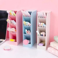 Colorful Multi-Layer Pen Holder Oblique Insertion Desktop Organizer Pencil Makeup Brush Storage Box Home School Office Supplies