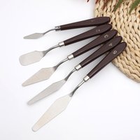 1/3/5Pcs Wooden Handle Stainless Steel Oil Painting Knife Soft Pottery Scraper Drawing Palette Knife Clay Sculpture Spatula Tool