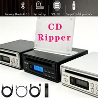 CD Ripper Portable Two-Way Bluetooth CD Player HiFi Audio Home Desktop CD Player with Input and Output for Music Entertainment