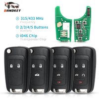 Dandkey 315MHZ/433MHZ 2/3/4 Button HU100 ID46 Chip Flip Car Remote Key For Chevrolet Malibu Cruze Aveo Spark Sail Impala Equinox