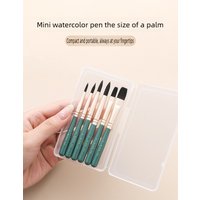 6 PCS Mini Short Handle Watercolor Brushes Nylon Paint Brushes for Oil Painting Acrylic Coloring Art School Supplies Stationery