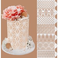 Fondant Cake Mesh Stamps Stencils Embossing for Decorating Tool Plastic Spray Mold Wedding Cookies Chocolate Drawing Painting