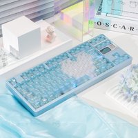 Matte Fog Transparent Keycaps PC Blue Transparent Keycap Chreey Profile Mechanical Keyboard Factory Height 61/68/75/87/98/108