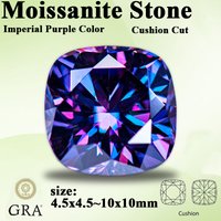 Wholesale Moissanite Diamond Imperial Purple Color Cushion Cut Lab Grow Gemstone for Advanced Jewelry Making Materials with