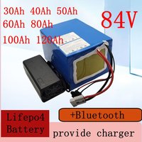 84V 50Ah 60Ah 70Ah 80Ah 100Ah 120Ah Lifepo4 Battery Bluetooth App BMS 27S for 4KW 8KW Motorcycle motorcycle Floor Golf Cart