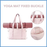 Nylon Yoga Mat Bag Solid Color with Buckle Gym Fitness Tote Multi Pocket Large Capacity Travel Handbag for College Women