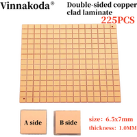 225PCS 6.5*7mm small double-sided copper plate 1.0 thick patch board Multi-function conversion board PCB empty board