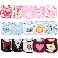 4pcs/set Baby Girl Boy Feeding Bibs Waterproof Apron Cartoon Towel Kids Toddler Dinner Burp Cloths