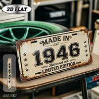 2D Flat, 1pc 1pc Vintage 1946 Metal Sign - Wall-Mountable Retro Plaque Suitable for Living Room, Patio, Garden - Aluminum Wall A