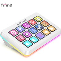FIFINE D6 15-Key Programmable Macro Board for Streaming, Gaming & Editing, Customizable Shortcut Keyboard for OBS/Twitch/YouTube