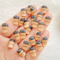 50Pcs Mixed Nail Art Resin Cartoon Mini Coffee Cup Series Charms Rhinestones DIY Craft For Nail 3D Decorations Jewelry