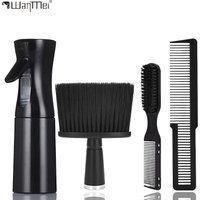 3/4Pcs Professional Barber Tools Set Spray Bottle Comb Nylon Bristle Beard Brush cleaning brush Salon Hair Styling Accessories