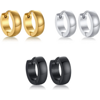 New in Trendy Minimalist Stainless Steel Hoops Ear Piercings Hoop Earrings Round for Men Woman Gothic Waterproof Vintage Jewelry