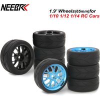 1.9 Inch 65mm Wheel Tyres Tires 12mm Hex Blue Rim Durable Rubber for 1/10 1/12 1/14 RC Car Racing Competitable Wltoys 144001