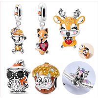 925 Sterling Silver Bear Pumpkin Charms Beads Fit Original Bracelets Bag Keychain Charms Beads Pendant Diy Women Jewelry Gift