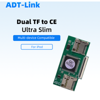 New Ultra-thin Model Dual TF (Micro SD)To CE ZIF Adapter Converter for IPod Video Classic 3-7th Industrial PC DVR IFlash Modding
