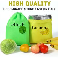 Banana Lettuce Fresh Reusable Produce Bags 1/4PCS Eco Friendly Storage Bags with Foil Lining for Freshness Freezer Refrigerator
