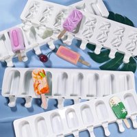 3/4 Cell Silicone Popsicle Mold Magnum Ice Pop Maker Ice Cream Mold Ice Tray Mold Fruit Juice Freezer Ice Lolly Cake Baking Tool