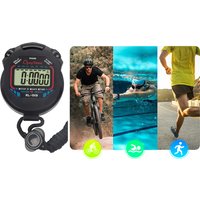 Handheld Digital Sports Counter Chronograph Timer Waterproof Alarm Stopwatch for Football Basketball Running Swimming Fitness