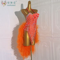 LatinDance Competition Clothing Customization High-end Luxury Rhinestone Feather Dresses Tango ChaCha Samba Performance Costumes
