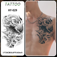 Koi Fish Waterproof Temporary Tattoo Sticker, for use on arms and shoulders, Long-lasting 1-2 weeks, Semi-Permanent Fake Tattoo
