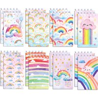 8pcs Rainbow Themed Mini Spiral Pocket Notebooks Memo Pad Coil Booklet Notepads For Gifts Office Stationery School Diaries