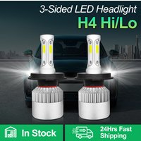 2PCS H4/9003/HB2 Hi/Lo LED Headlight 20000LM 100W Car Lamps 6000K White High Bright Lights H4 Bulbs Auto 12V Turbo Fan Headlamps