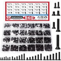 860PCS Black Mini Computer Screw Set M1.2 M1.4 M2 M3 Micro Eyeglass Screw Small Computer Repair Tool Kit