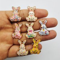 10pcs Easter Rabbit Charm for Jewelry Accessories Diy Making Earring Bracelet Keychain Pendant Craft Supplies Metal Gold Plated