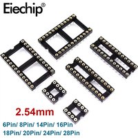 10PCS Circular IC Socket DIP6 DIP8 DIP14 DIP16 DIP18 DIP20 DIP24 DIP28 2.54mm Pin Connector Socket 6 8 14 16 18 20 24 28 Pin