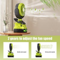 Nananuu Cordless Fan&Camping Light For Ryobi P107 P108 Battery Camping Workshop Strong Wind Suitable Various Scenarios