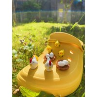8pcs for Clog Accessories 3D Shoe charms Creative cartoon chicken family detachable accessories Decoration
