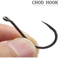 10PCS Japan Imported Chod Hook TFE Coated High Carbon Steel Barbed Fish Hook With Eye Carp Fishing Accessories
