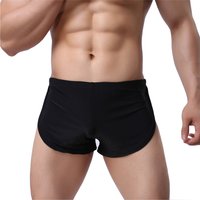Herren-Unterwäsche Boxershorts Atmungsaktive Männer-Boxershorts Pyjama Seitlich Geschlitzte Unterhose Cueca Homem Kurze Schlafanzughosen