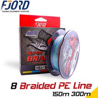 FJORD 8-strand Braided Fishing Line Multifilament Carp Line 300m 150m Fishing Wire Cord Item Equipemnt Fishing Accessories